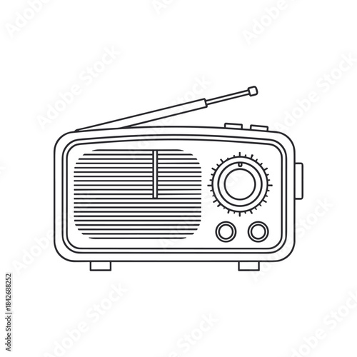 Vintage Radio Illustration A Classic Communication Device.