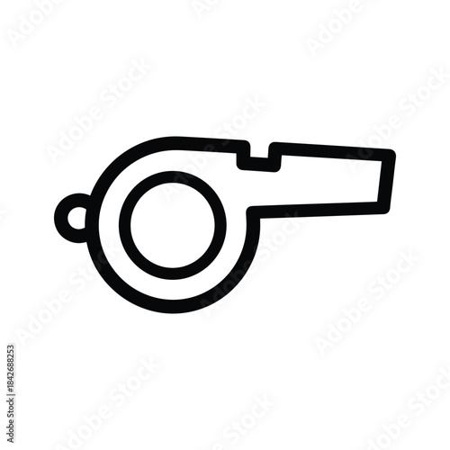 Simple whistle icon on white background