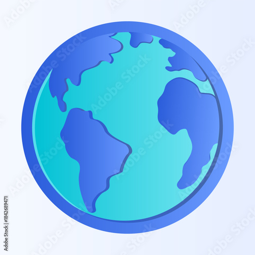 Abstract blue and turquoise globe icon representing global connectivity and earth concept.