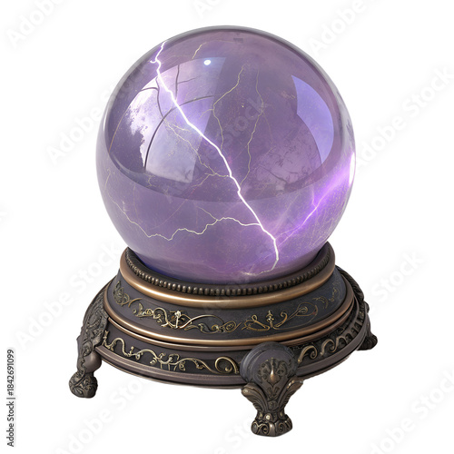 Wallpaper Mural Mystical Orb: A crystal ball shimmers with ethereal light and crackling energy, its depths hinting at unseen futures and ancient wisdom. Torontodigital.ca