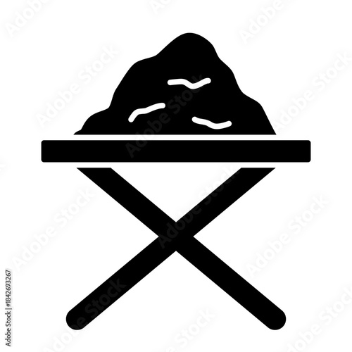 mortar board icon in glyph style