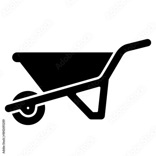 wheelbarrow icon in glyph style