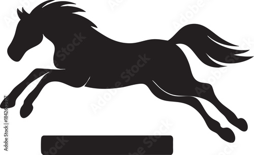 Dynamic Black Racing Horse