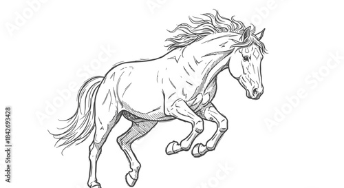 Dynamic Sketch of a Running Horse