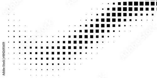 Dotted halftone gradient texture. Vanishing polka dot background. Repeating dots gradation pattern background. Black fading comic pop art