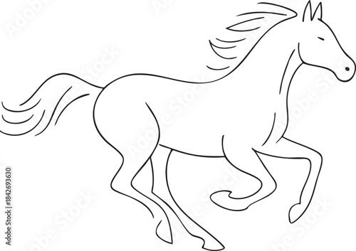 Dynamic Black Racing Horse