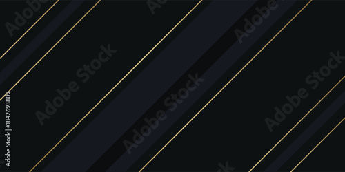 Abstract luxury black gold background with golden line and shadow. Modern textured gold background with realistic geometric shapes. modern design
