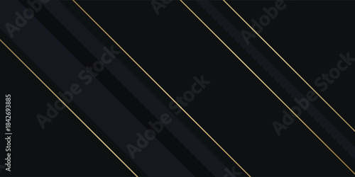 Abstract luxury black gold background with golden line and shadow. Modern textured gold background with realistic geometric shapes. abstract decoration