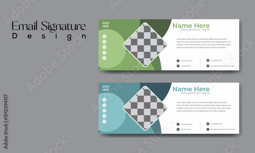 Stylish Geometric Email Signature Banner with Professional and Modern Elements.
