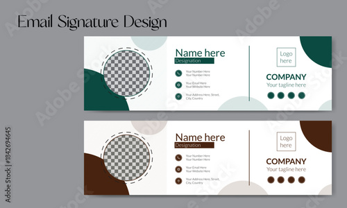 Modern Minimal Email Signature Layout with Clean Lines and Soft Colors