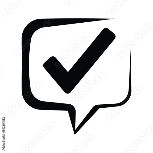 Check mark in speech bubble icon