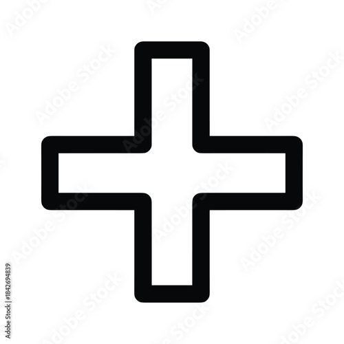 Medical cross symbol on white background