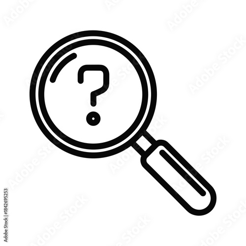Magnifying glass with question mark symbol