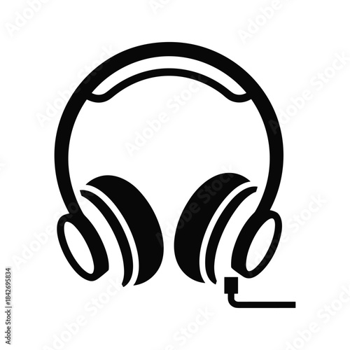 Simple black and white burger illustration