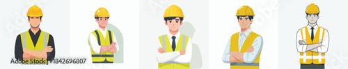 Handsome Engineer Man Vector Illustrator
