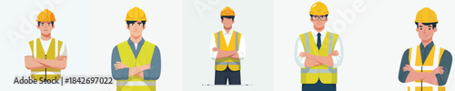 Handsome Engineer Man Vector Illustrator