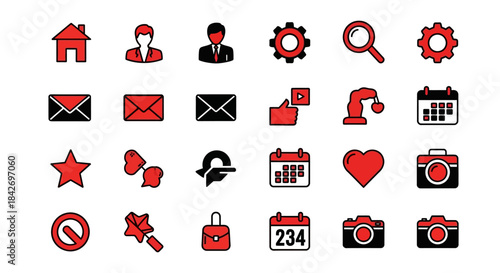 Iconic Icons Set: A carefully curated set of essential icons, each with a distinct design. Perfect for a wide range of web and application design applications.