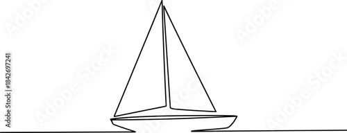 A sailboat symbol of balance and equality on a white background for legal business comparison illustration