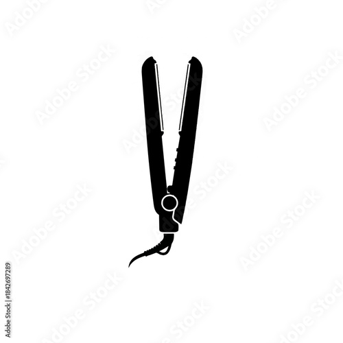Black flat iron hair straightener silhouette