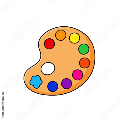 Art Palette with Colorful Paints