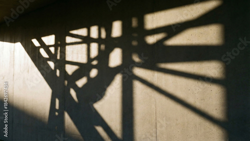 Abstract Architectural Shadow Pattern Cast by Window Light