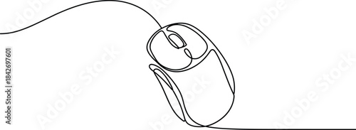 Hand holding a black computer mouse on a flat surface