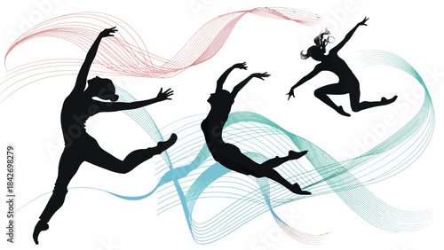 Dynamic Dancers Silhouette Collection - Expressive Human Figures in Motion and Performance Art