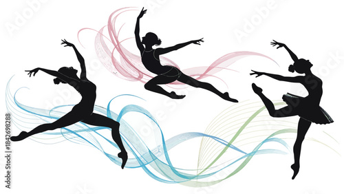 Dynamic Dancers Silhouette Collection - Expressive Human Figures in Motion and Performance Art