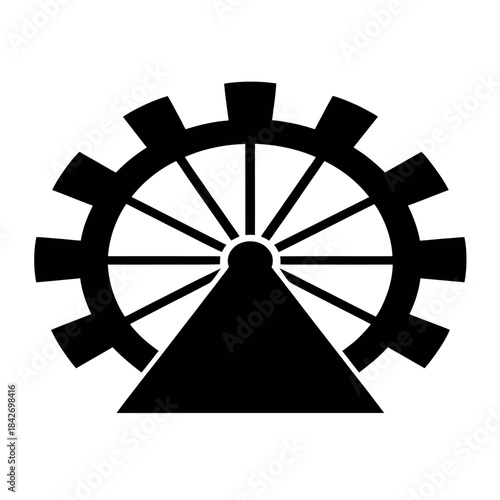 Industrial gear icon representing machinery Vector