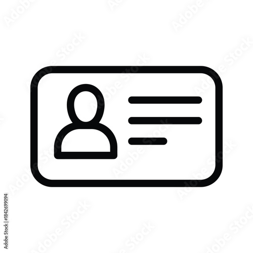 Simple icon representing identification card