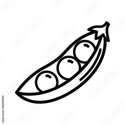 Simple illustration of peas in pod