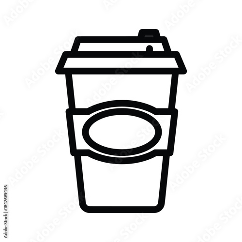 Coffee cup with lid and sleeve illustration