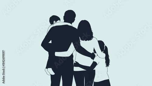 Family Hugging Together in a Warm Embrace.