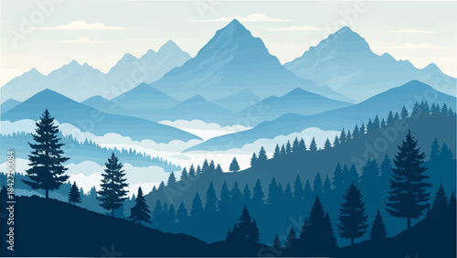 Mountain Formations Vector Silhouette Set - Peaks and Ranges for Nature Landscapes, Outdoor Adventure Graphics, and Travel Designs