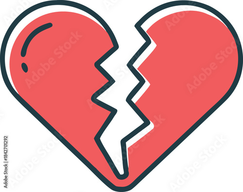 A broken heart vector icon.