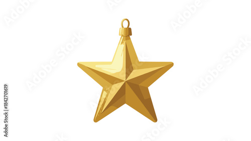 Golden star shaped pendant with a loop for hanging
