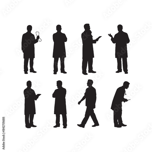 Doctor Silhouettes Collection,Doctor Silhouettes,Vector Doctor Silhouettes,Medical Professional Figures Silhouettes,doctor vector