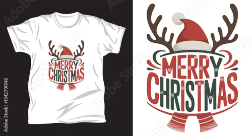 Christmas graphic vector t shirt design print.
