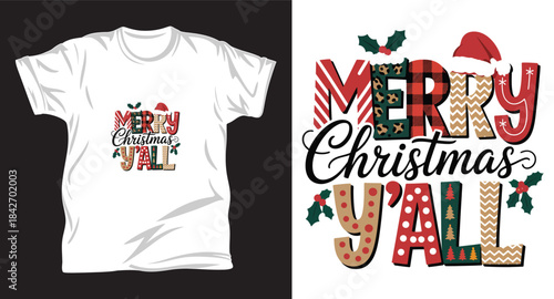 Christmas graphic vector t shirt design print.