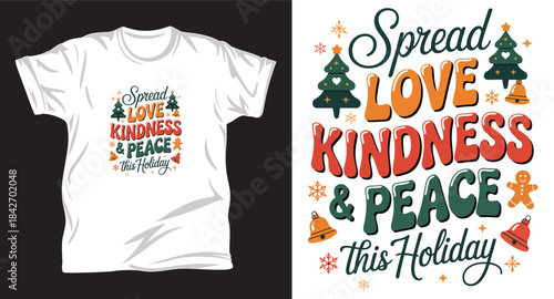 Christmas graphic vector t shirt design print.