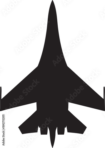 Sukhoi Su-35 Stealth Jet Black Vector Design