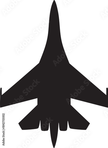 Sukhoi Su-35 Stealth Jet Black Vector Design