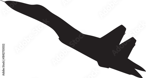 Sukhoi Su-35 Stealth Jet Black Vector Design