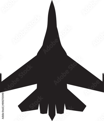 Sukhoi Su-35 Stealth Jet Black Vector Design