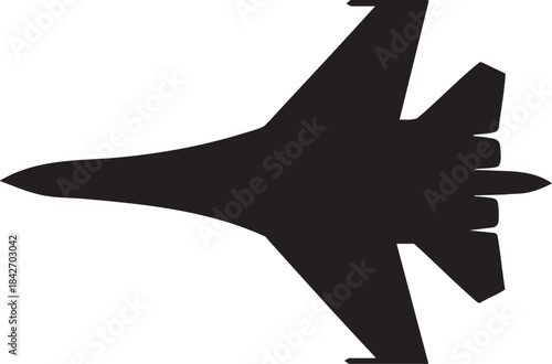 Sukhoi Su-35 Stealth Jet Black Vector Design