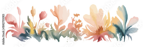 Abstract red and yellow floral background featuring colorful spring blossoms, nature's beauty, and macro plant detail