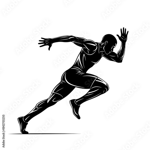 Athlete Sprinting Silhouette