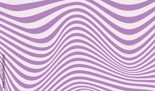 Wave pattern of caramel stripes background. Curly waves flow texture. Retro psychedelic linear texture purple color