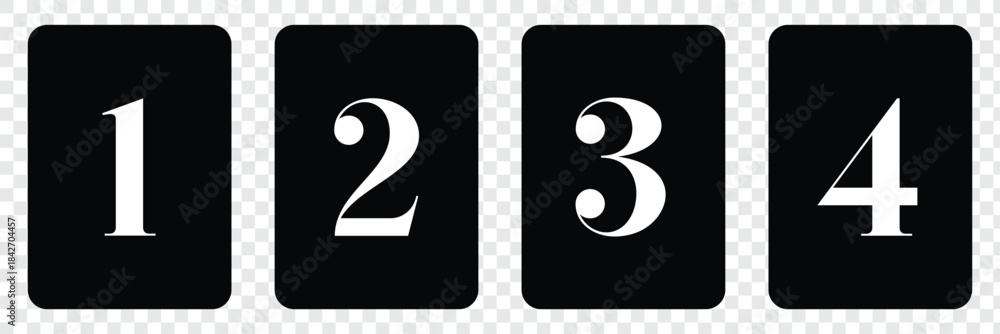 Fototapeta premium 1234 latter icon black and white .Vector Illustration .EPS 10 .