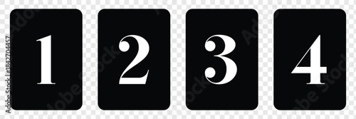 1234 latter icon black and white .Vector Illustration .EPS 10 .